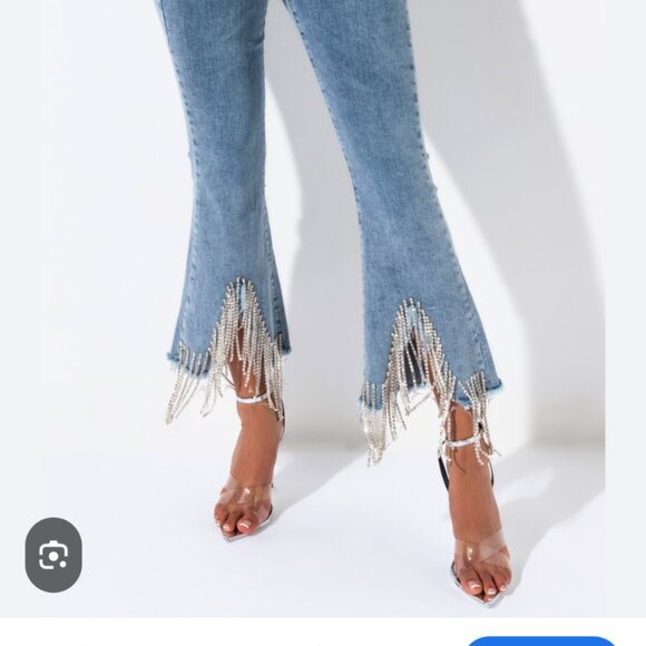 Labijou Rhinestone  jean capris - Picture 6 of 8